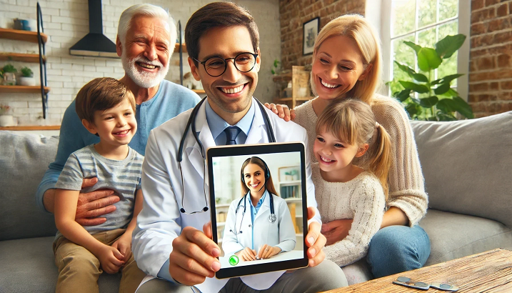 Unlimited telehealth visits for a low monthly fee for you and your family